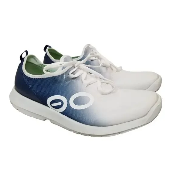 Oofos Men's OOmg Sport Low Shoes US 12 / EU 45 White Navy Recovery 09012023-14 - Picture 1 of 9